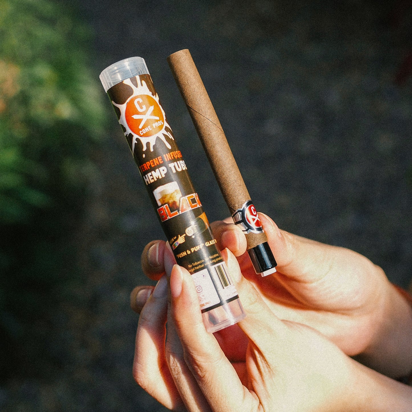 Terpene Infused Hemp Tube w/ Glass Tip - BLACK (12ct display)