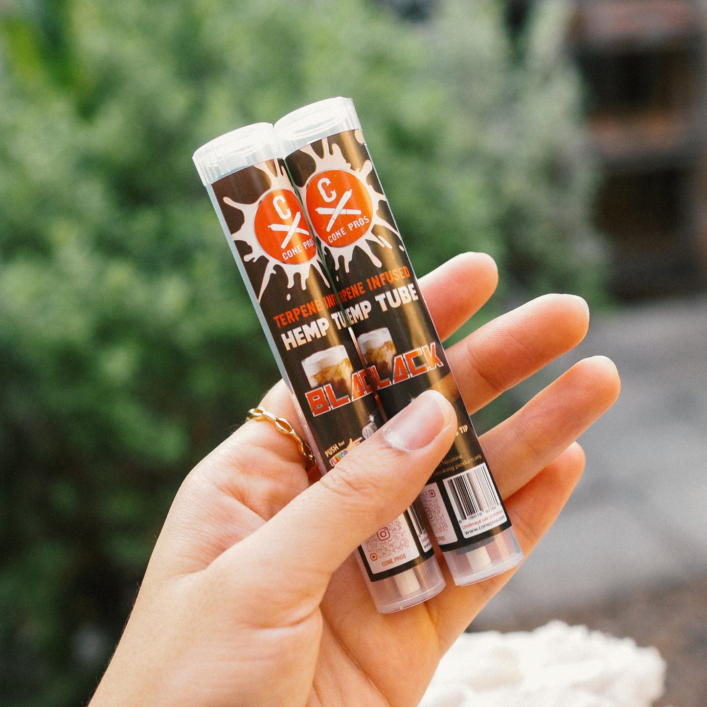 Terpene Infused Hemp Tube w/ Glass Tip - BLACK (12ct display)