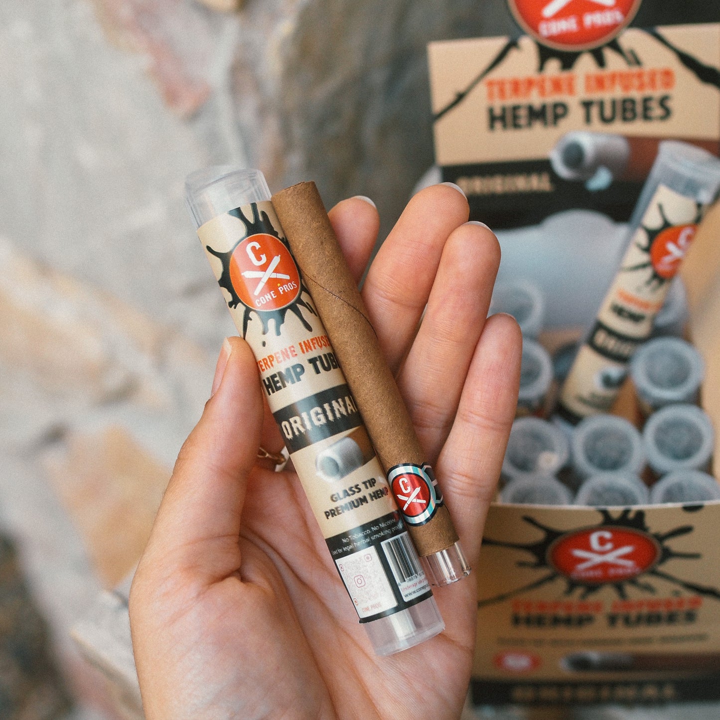 Terpene Infused Hemp Tube w/ Glass Tip - ORIGINAL (12ct display)