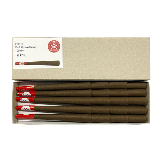 109mm Hemp Cones - Dark Brown (40ct)