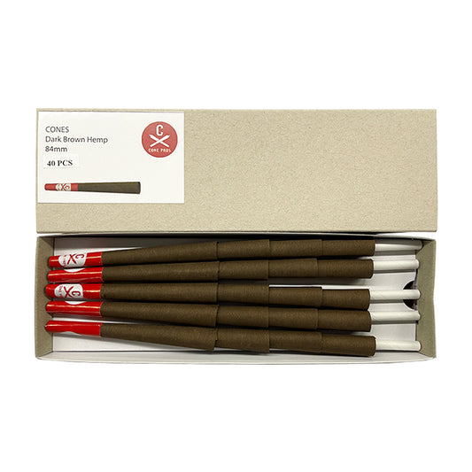 84mm Hemp Cones - Dark Brown (40ct)