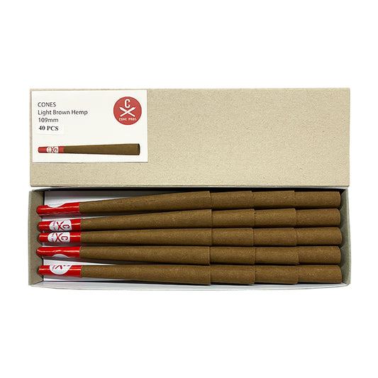 109mm Hemp Cones - Light Brown (40ct)