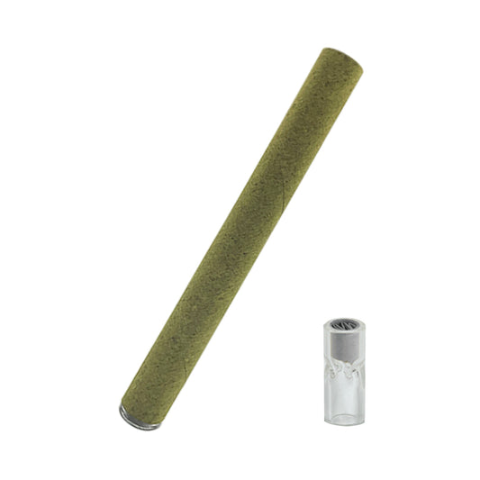 11x109mm Hemp Tubes - Glass Tip (covered) - Green (85ct)