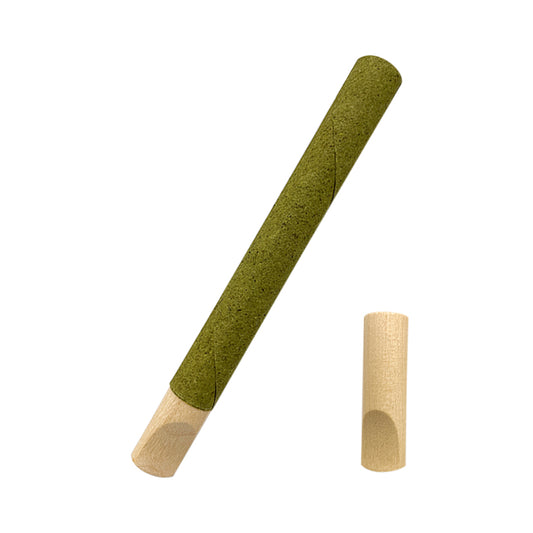 11x109mm Hemp Tubes - Wood Tip - Green (85ct)