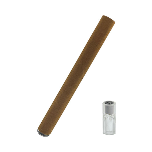 11x109mm Hemp Tubes - Glass Tip (covered) - Light Brown (85ct)