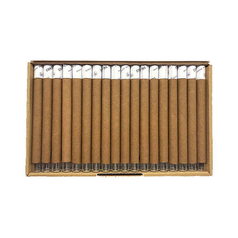 11x109mm Hemp Tubes - Glass Tip (exposed) - Light Brown (85ct)