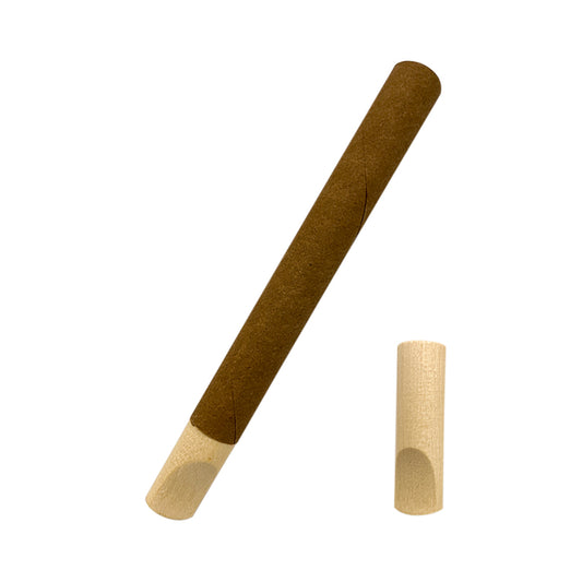 11x109mm Hemp Tubes - Wood Tip - Light Brown (85ct)