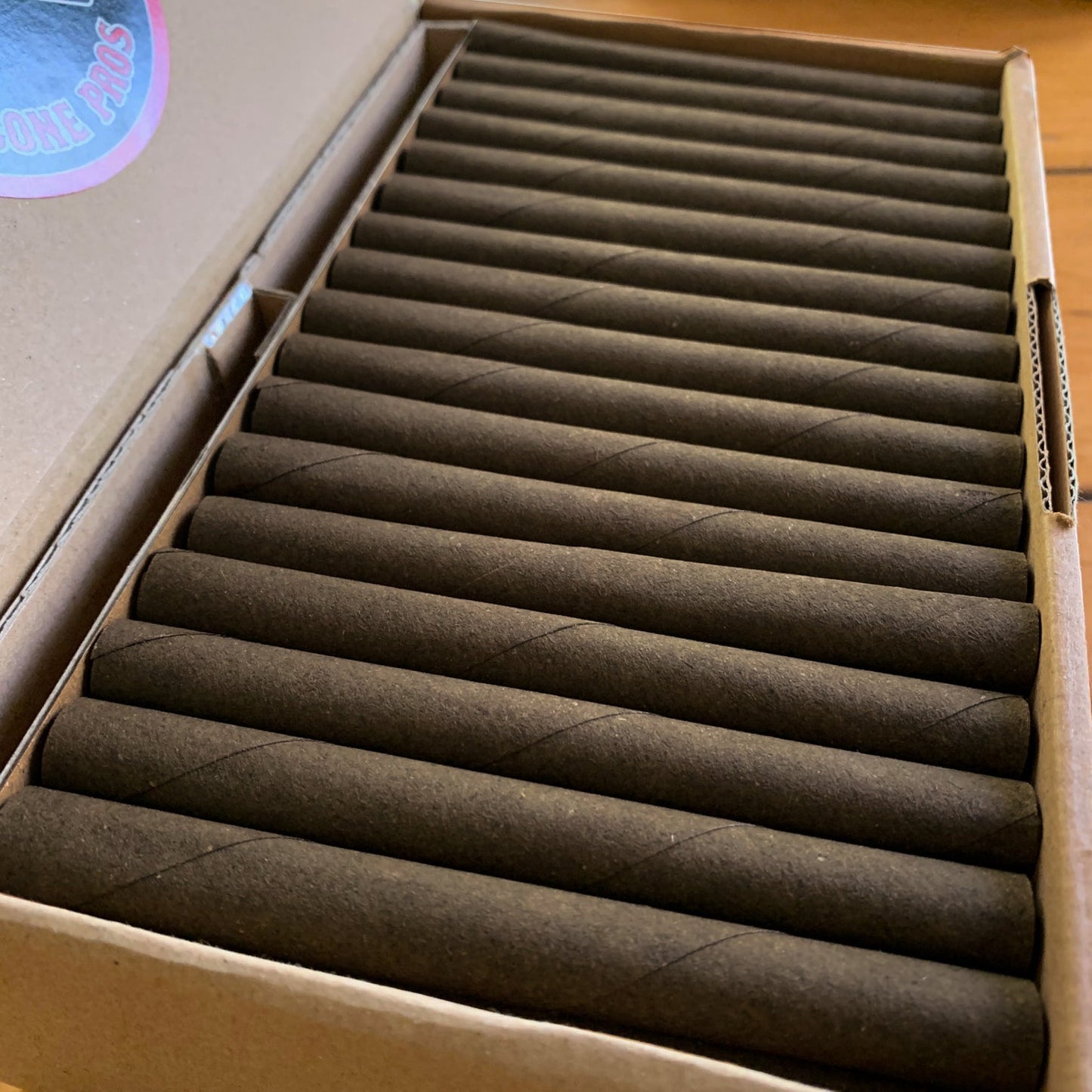 11x109mm Hemp Tubes - Glass Tip (covered) - Dark Brown (90ct)