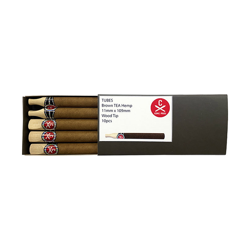 11x109mm TEA Tubes - Wood Tip - Light Brown (10ct)