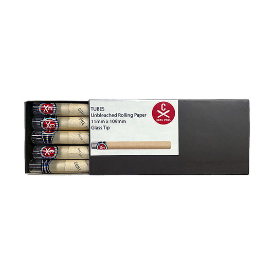 11x109mm Rolling Paper Tubes - Glass Tip - Unbleached (10ct)