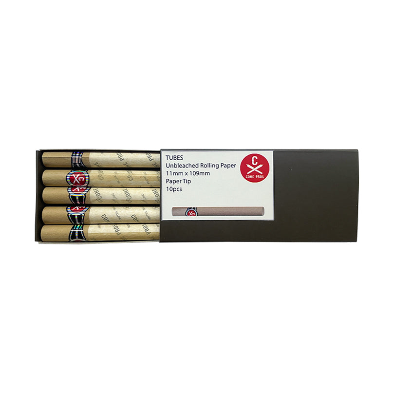 11x109mm Rolling Paper Tubes - Paper Tip - Unbleached (10ct)