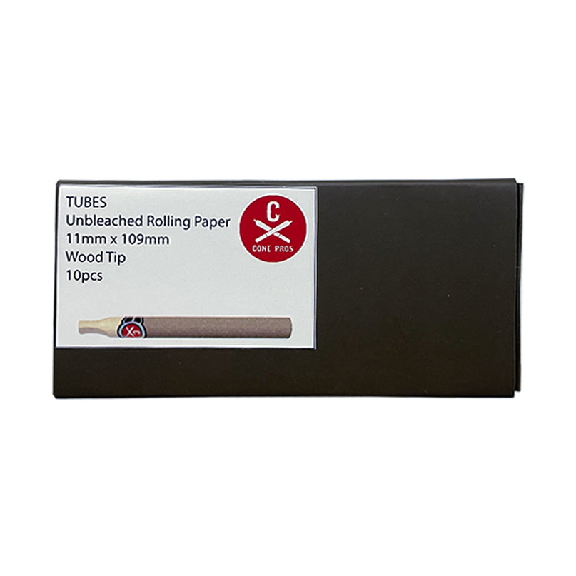 11x109mm Rolling Paper Tubes - WoodTip - Unbleached (10ct)