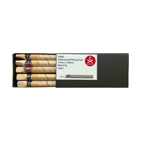 11x109mm Rolling Paper Tubes - WoodTip - Unbleached (10ct)