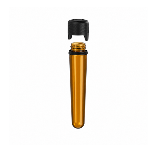 Chubby Gorilla Aviator Tube (CR/TE) - 100mm - AMBER TUBE w/ BLACK CLOSURE - 500ct