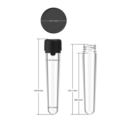 Chubby Gorilla Aviator Tube (CR/TE) - 100mm - CLEAR TUBE w/ WHITE CLOSURE - 500ct