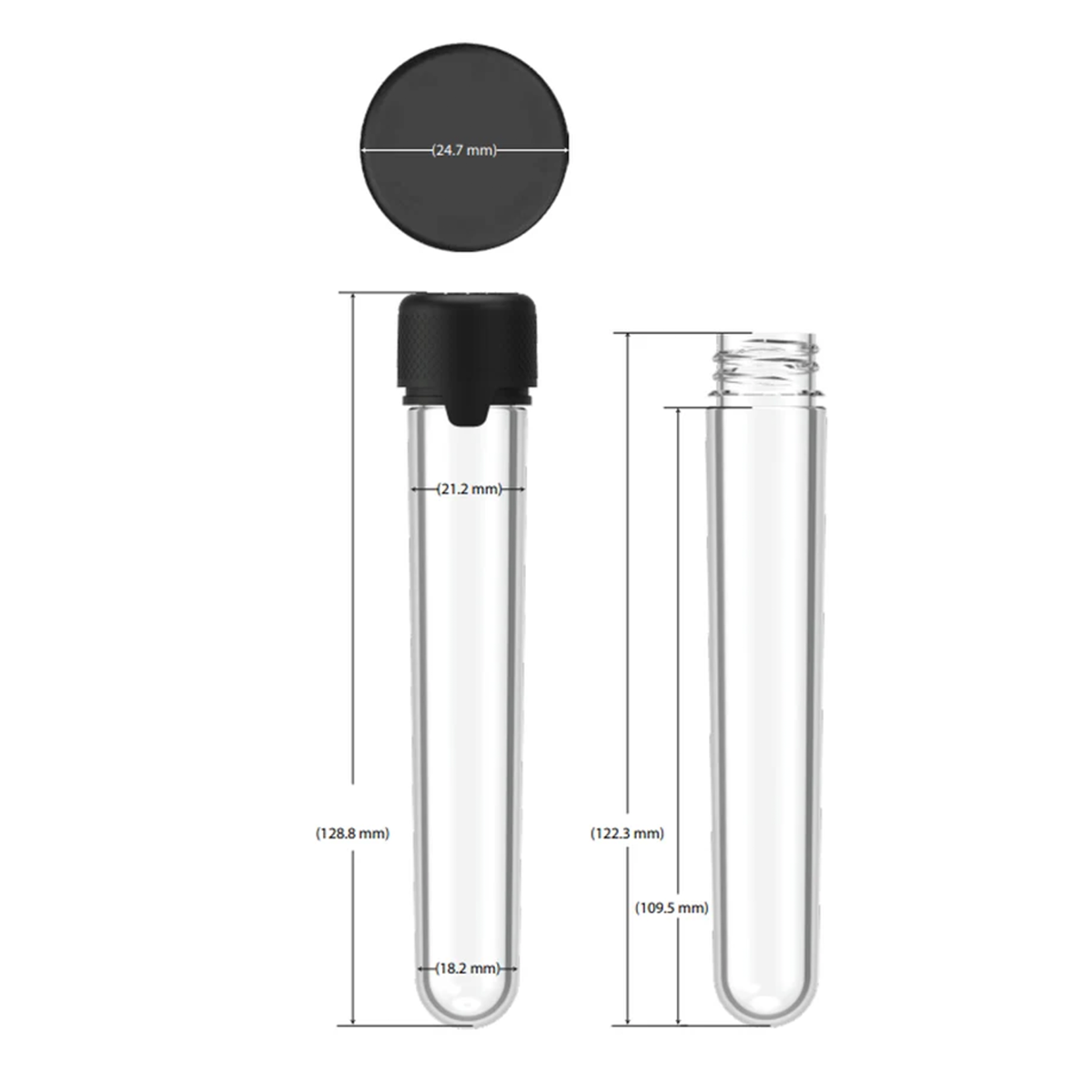 Chubby Gorilla Aviator Tube (CR/TE) - 120mm - CLEAR TUBE w/ WHITE CLOSURE - 500ct