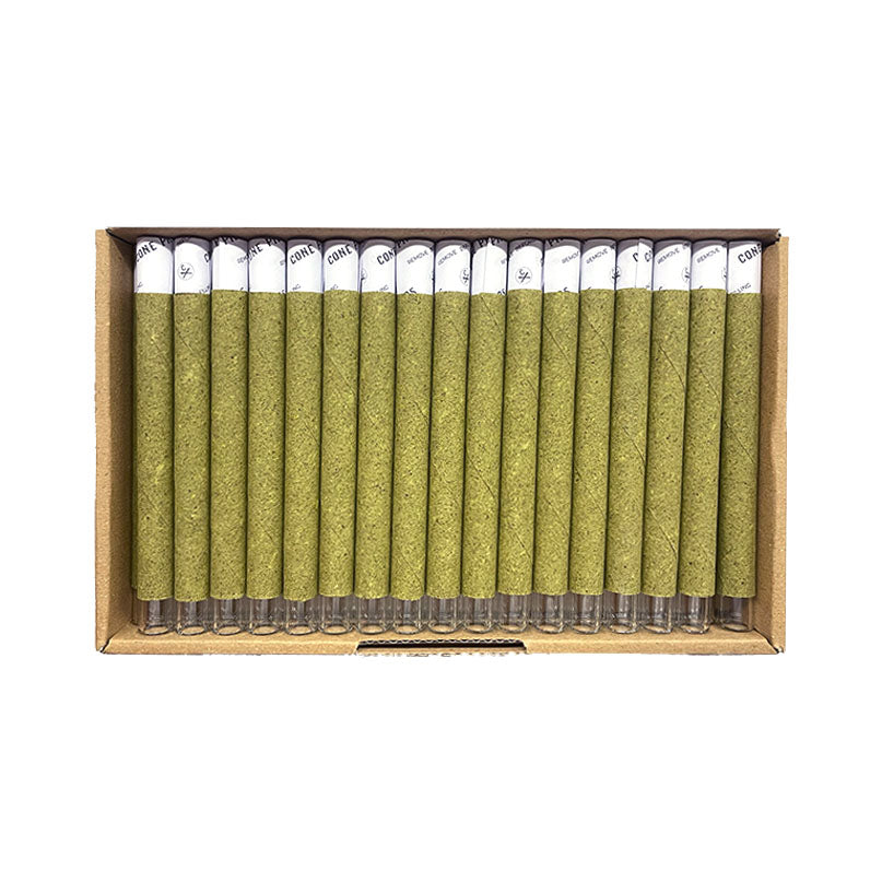 11x109mm Hemp Tubes - Glass Tip (exposed) - Green (85ct)