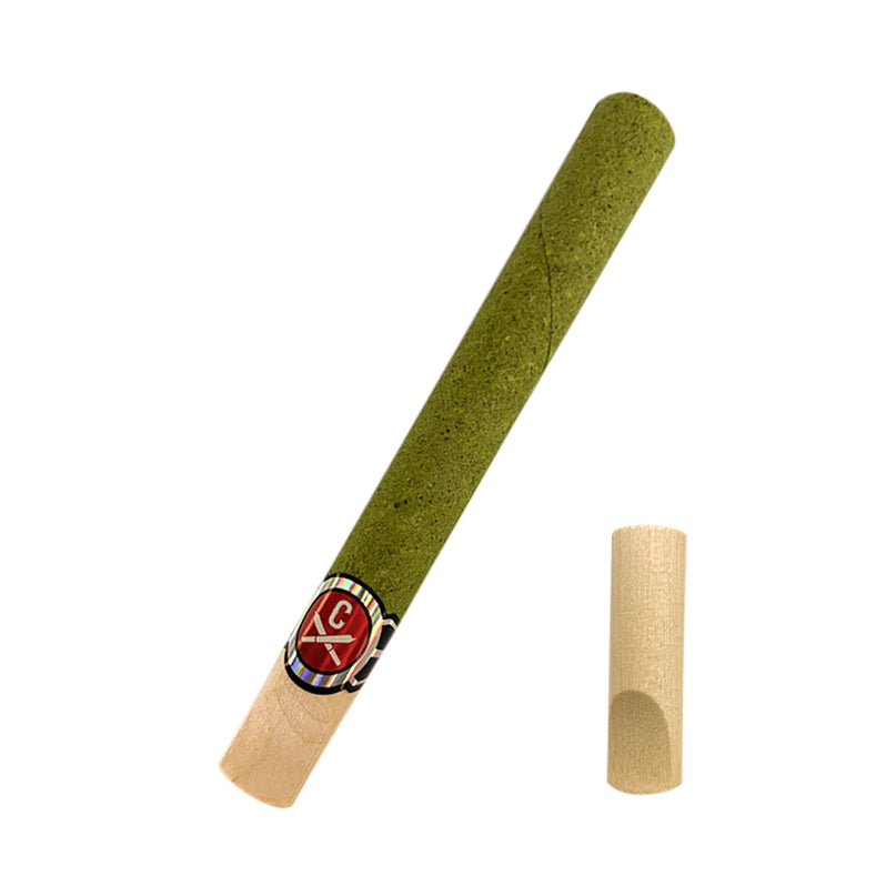 11x109mm Hemp Tubes - Wood Tip -Green (10ct)