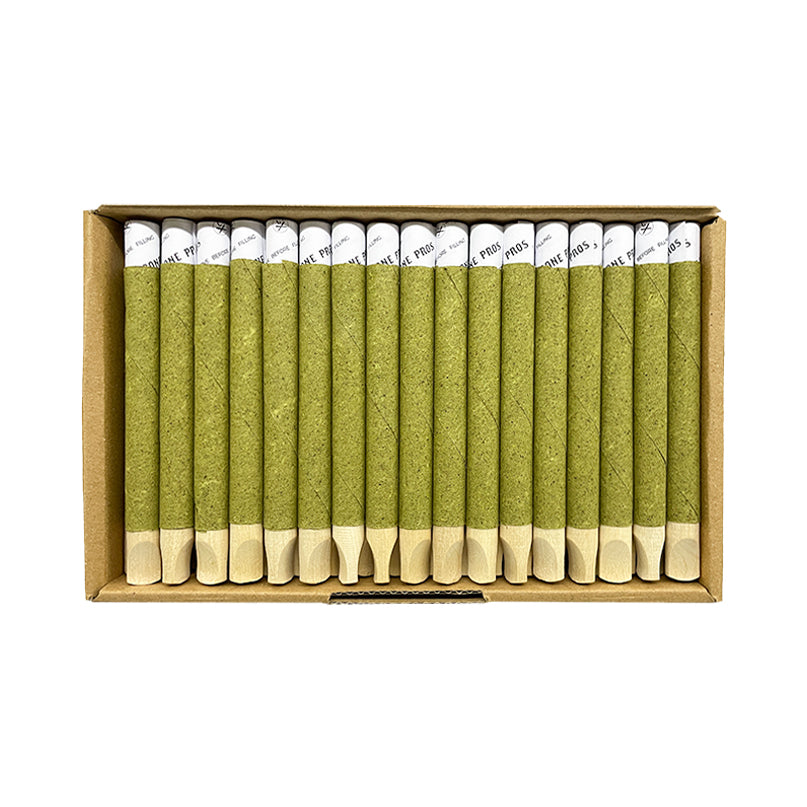 11x109mm Hemp Tubes - Wood Tip - Green (85ct)