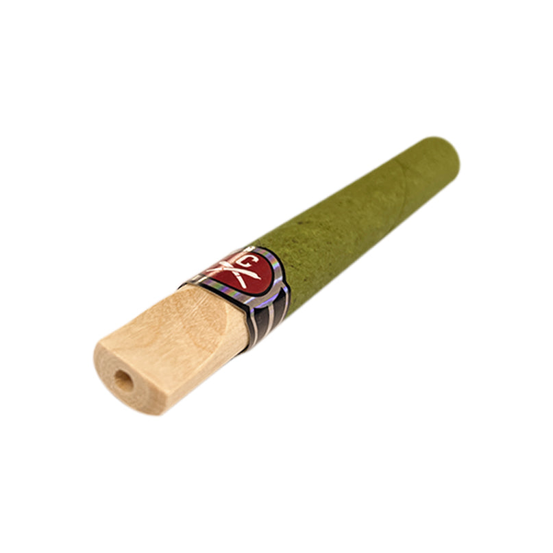 11x109mm Hemp Tubes - Wood Tip -Green (10ct)
