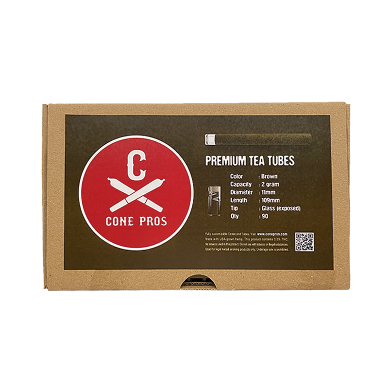 11x109mm TEA Tubes - Glass Tip (exposed) - Light Brown (85ct)