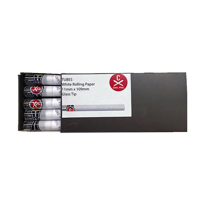 11x109mm Rolling Paper Tubes - Glass Tip - Refined White (10ct)