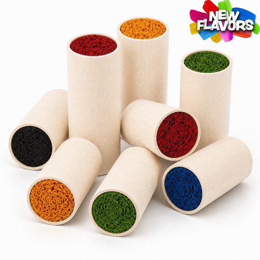 Wood Tip: Cylindrical + COLOR Corn Husk (Flavored)