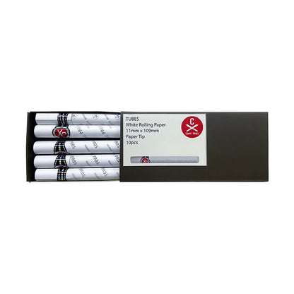 11x109mm Rolling Paper Tubes - Paper Tip - White (10ct)